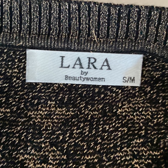 LARA Black and Gold Sheath Mini Dress with Puff Sleeves - Picture 5 of 16